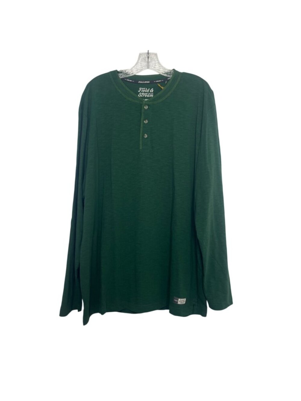 Field & Stream Long Sleeve Henley Shirt Mens XL Green New Casual